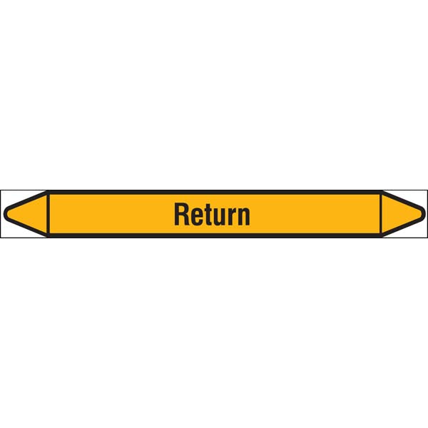 N007777 Brady Black on Yellow Return Clp Pipe Marker On Roll