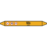 N007783 Brady Black on Yellow SO Clp Pipe Marker On Card