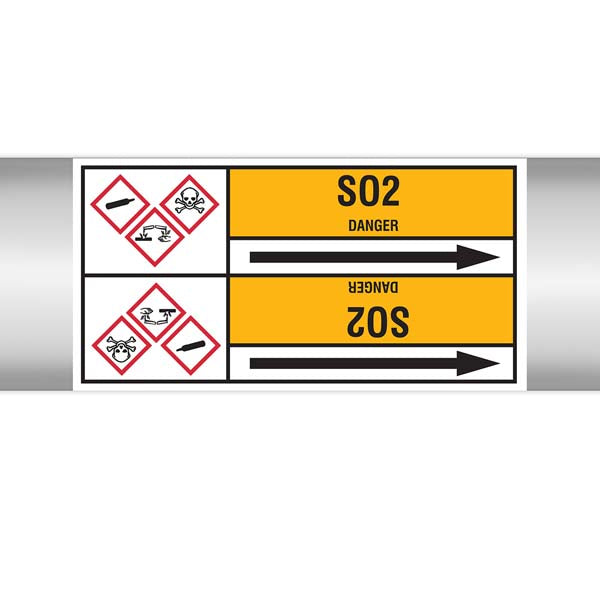 N007791 Brady Black on Yellow SO Clp Pipe Marker On Roll