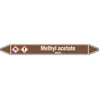 N007803 Brady White on Brown Methyl acetate Clp Pipe Marker On Card