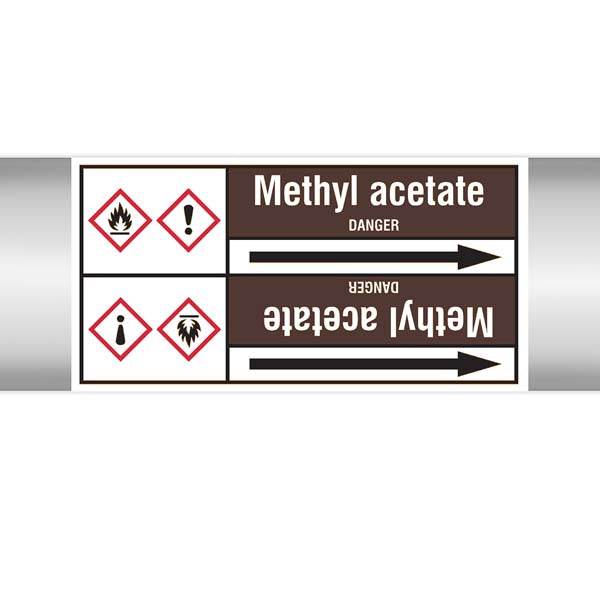 N007811 Brady White on Brown Methyl acetate Clp Pipe Marker On Roll