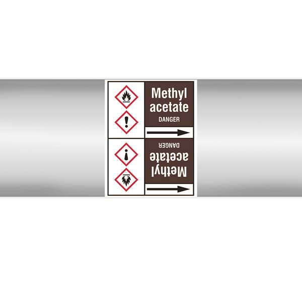 N007812 Brady White on Brown Methyl acetate Clp Pipe Marker On Roll