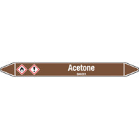 N007816 Brady White on Brown Acetone Clp Pipe Marker On Card