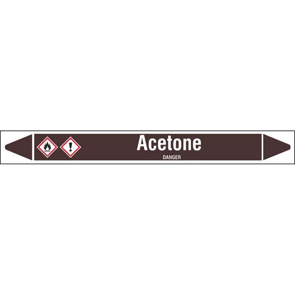 N007820 Brady White on Brown Acetone Clp Pipe Marker On Roll