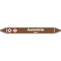 N007826 Brady White on Brown Acetonitrile Clp Pipe Marker On Card