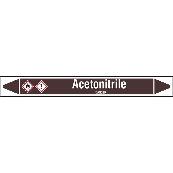 N007831 Brady White on Brown Acetonitrile Clp Pipe Marker On Roll