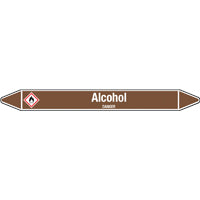N007849 Brady White on Brown Alcohol Clp Pipe Marker On Card