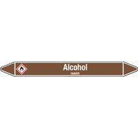 N007847 Brady White on Brown Alcohol Clp Pipe Marker On Card