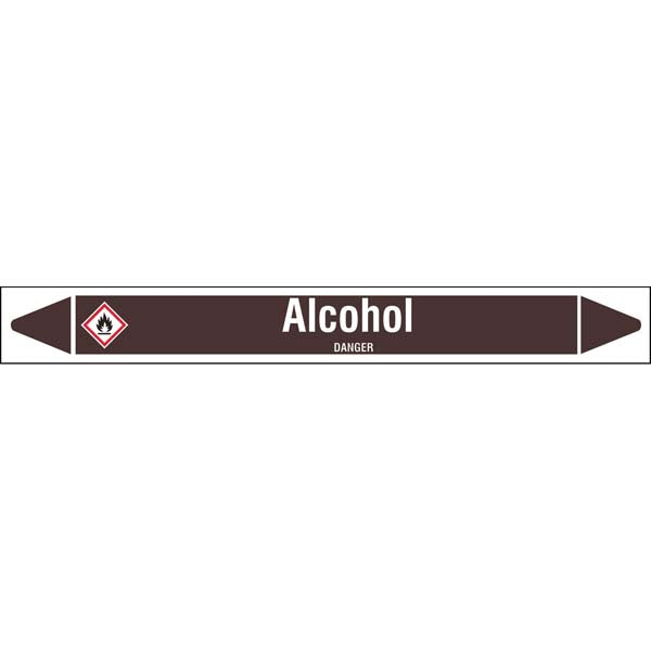 N007854 Brady White on Brown Alcohol Clp Pipe Marker On Roll