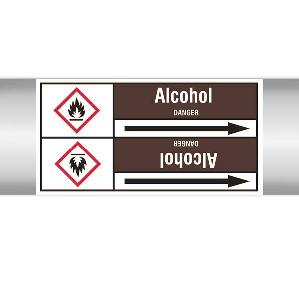 N007855 Brady White on Brown Alcohol Clp Pipe Marker On Roll