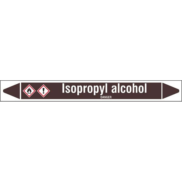N007865 Brady White on Brown Isopropyl alcohol Clp Pipe Marker On Roll