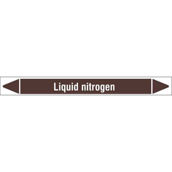 N007872 Brady White on Brown Liquid nitrogen Clp Pipe Marker On Roll