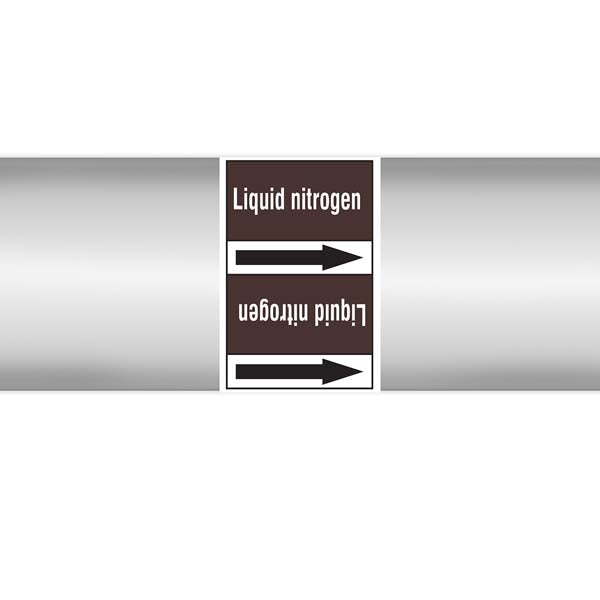 N007876 Brady White on Brown Liquid nitrogen Clp Pipe Marker On Roll