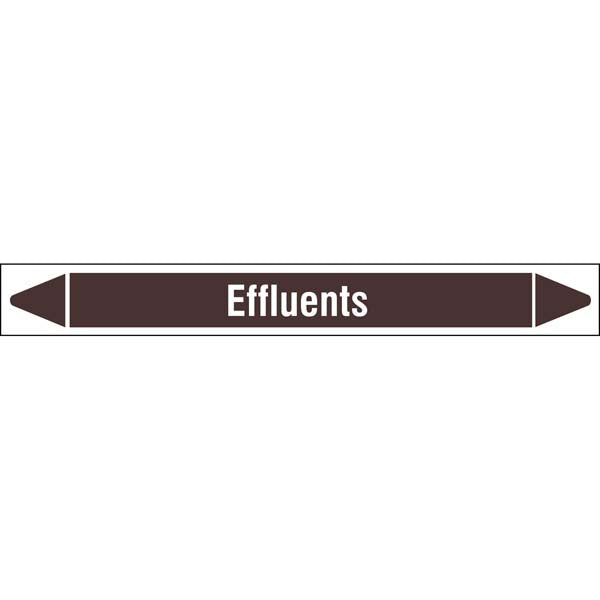 N007905 Brady White on Brown Effluents Clp Pipe Marker On Roll