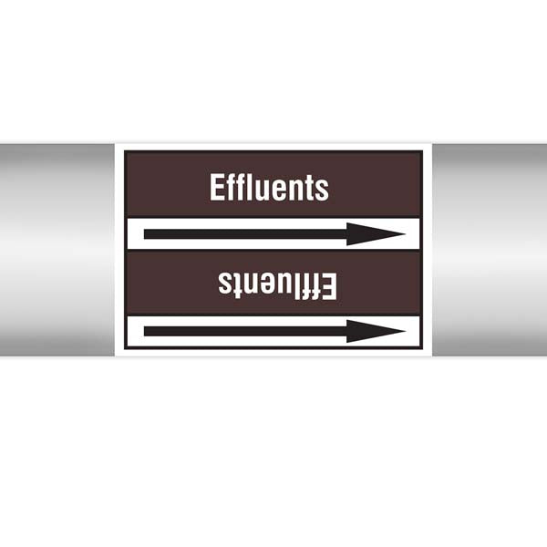 N007906 Brady White on Brown Effluents Clp Pipe Marker On Roll