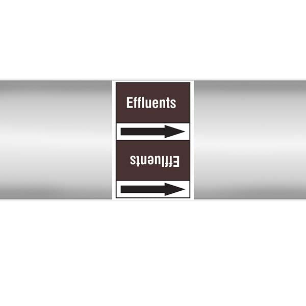 N007907 Brady White on Brown Effluents Clp Pipe Marker On Roll