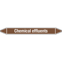 N007910 Brady White on Brown Chemical effluents Clp Pipe Marker On Card