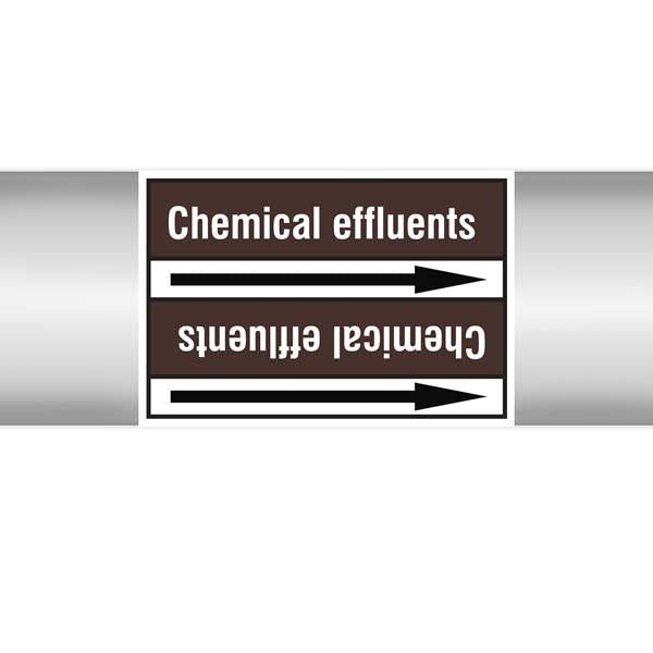 N007915 Brady White on Brown Chemical effluents Clp Pipe Marker On Roll