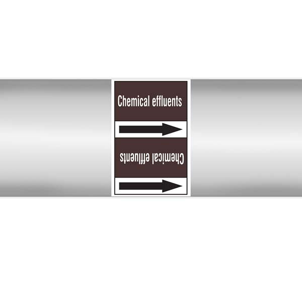 N007916 Brady White on Brown Chemical effluents Clp Pipe Marker On Roll