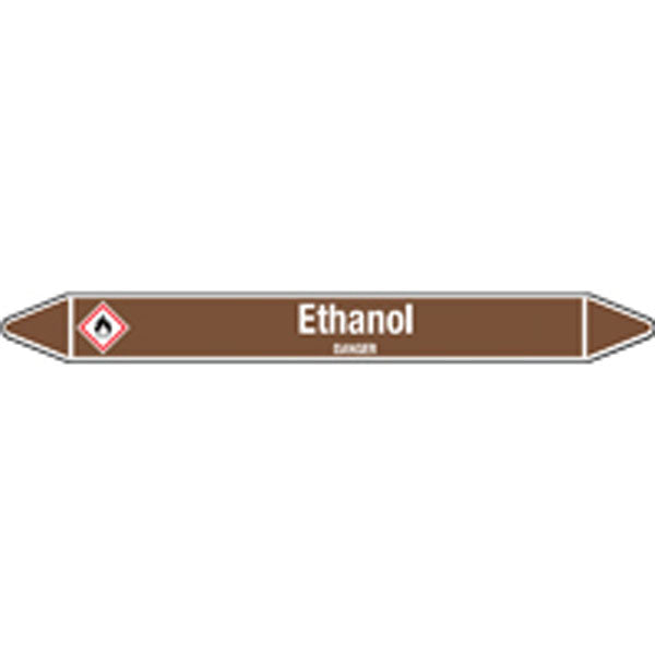 N007940 Brady White on Brown Ethanol Clp Pipe Marker On Card