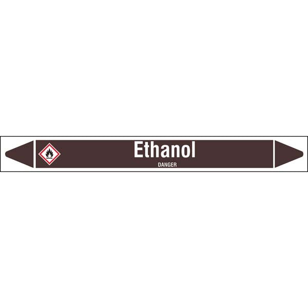 N007945 Brady White on Brown Ethanol Clp Pipe Marker On Roll