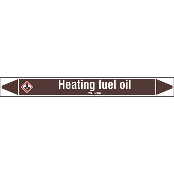 N007967 Brady White on Brown Heating fuel oil Clp Pipe Marker On Roll