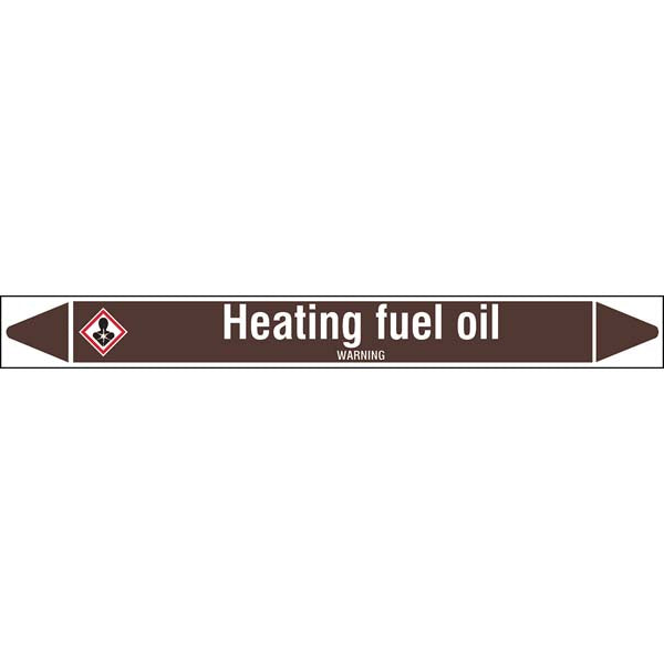 N007969 Brady White on Brown Heating fuel oil Clp Pipe Marker On Roll