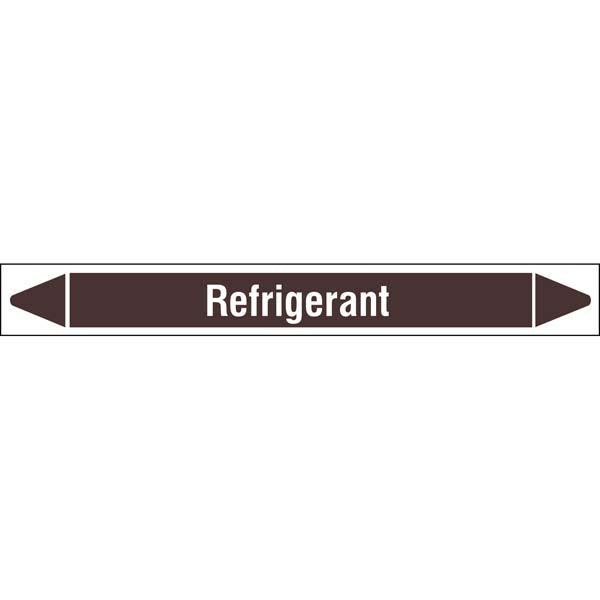 N007985 Brady White on Brown Refrigerant Clp Pipe Marker On Roll