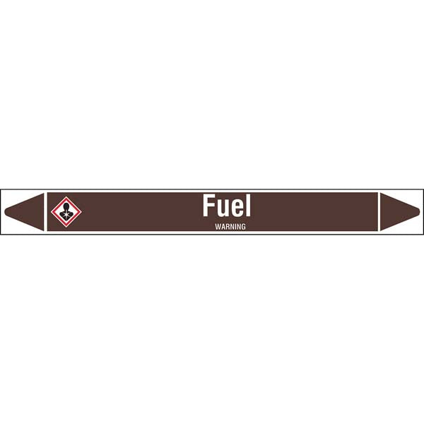 N007994 Brady White on Brown Fuel Clp Pipe Marker On Roll