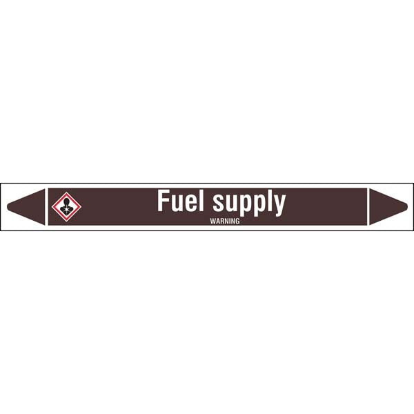 N008007 Brady White on Brown Fuel supply Clp Pipe Marker On Roll