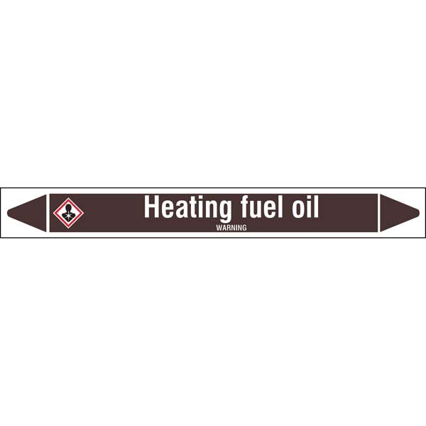 N008017 Brady White on Brown Heating fuel oil Clp Pipe Marker On Roll