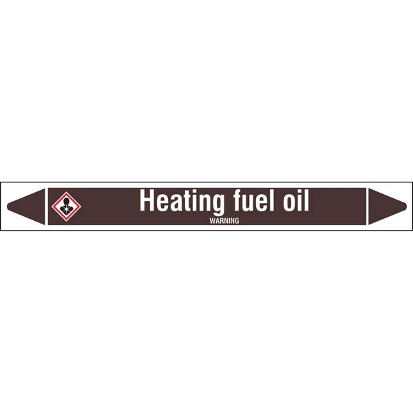 N008016 Brady White on Brown Heating fuel oil Clp Pipe Marker On Roll