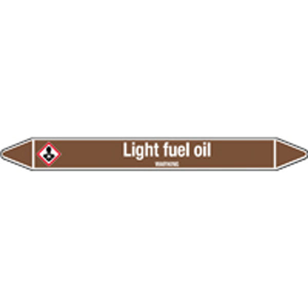 N008023 Brady White on Brown Light fuel oil Clp Pipe Marker On Card