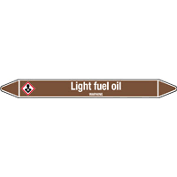 N008021 Brady White on Brown Light fuel oil Clp Pipe Marker On Card