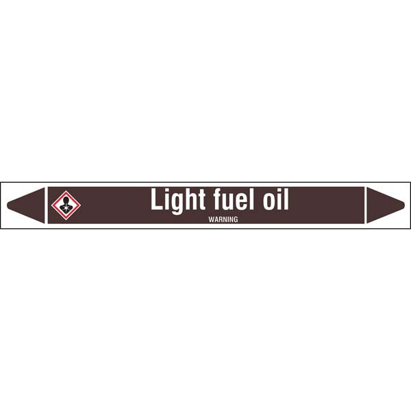 N008029 Brady White on Brown Light fuel oil Clp Pipe Marker On Roll