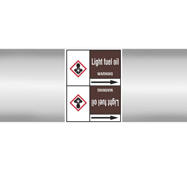 N008031 Brady White on Brown Light fuel oil Clp Pipe Marker On Roll