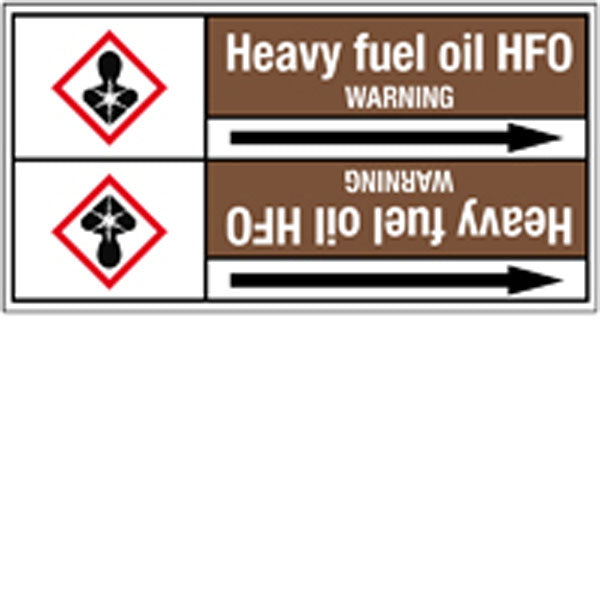 N008036 Brady White on Brown Heavy fuel oil - HFO Clp Pipe Marker On Roll