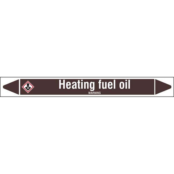 N008039 Brady White on Brown Heavy fuel oil - HFO Clp Pipe Marker On Roll