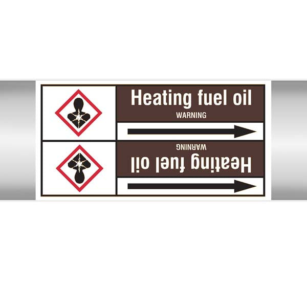 N008041 Brady White on Brown Heavy fuel oil - HFO Clp Pipe Marker On Roll
