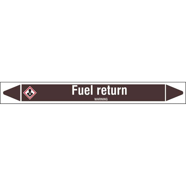 N008051 Brady White on Brown Fuel return Clp Pipe Marker On Roll