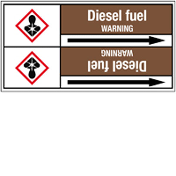 N008058 Brady White on Brown Diesel Fuel Clp Pipe Marker On Roll