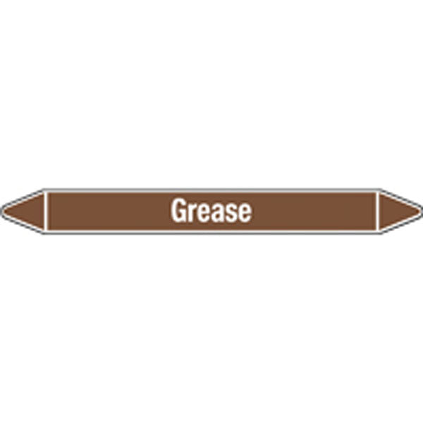 N008078 Brady White on Brown Grease Clp Pipe Marker On Card