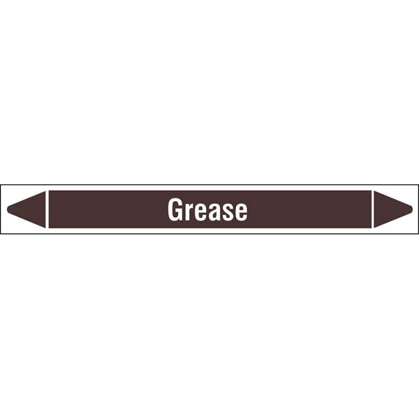 N008081 Brady White on Brown Grease Clp Pipe Marker On Roll