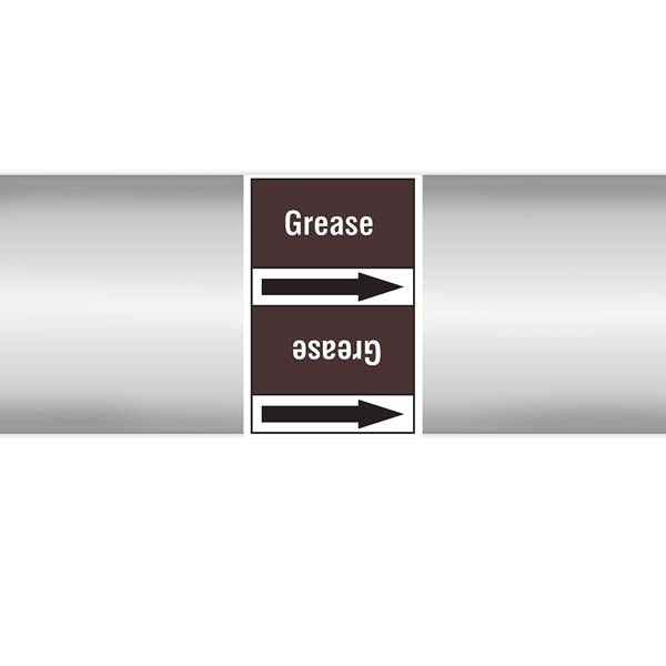 N008084 Brady White on Brown Grease Clp Pipe Marker On Roll