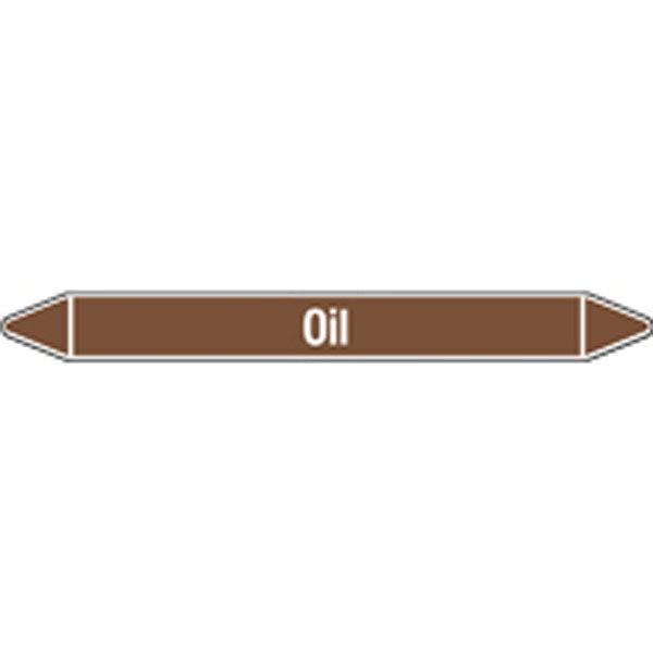 N008086 Brady White on Brown Oil Clp Pipe Marker On Card