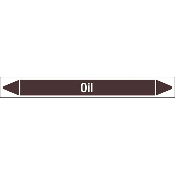 N008091 Brady White on Brown Oil Clp Pipe Marker On Roll