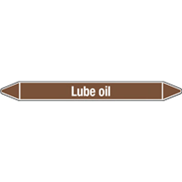 N008095 Brady White on Brown Lub oil Clp Pipe Marker On Card