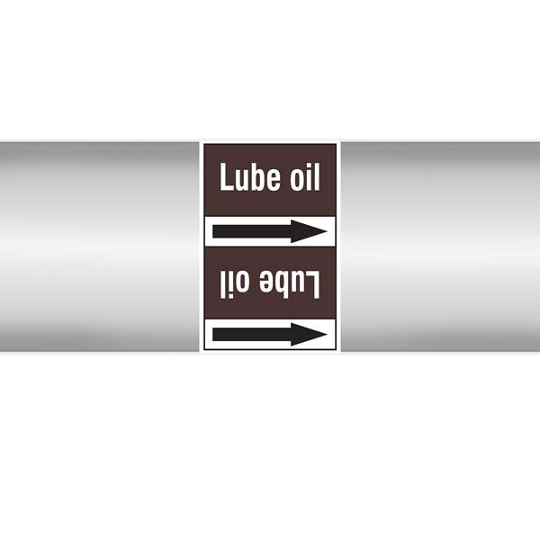 N008102 Brady White on Brown Lub oil Clp Pipe Marker On Roll