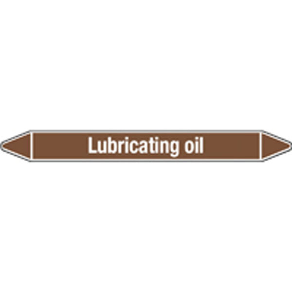 N008104 Brady White on Brown Lubricating oil Clp Pipe Marker On Card