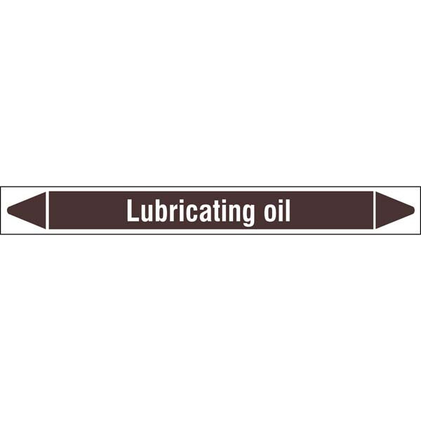 N008108 Brady White on Brown Lubricating oil Clp Pipe Marker On Roll